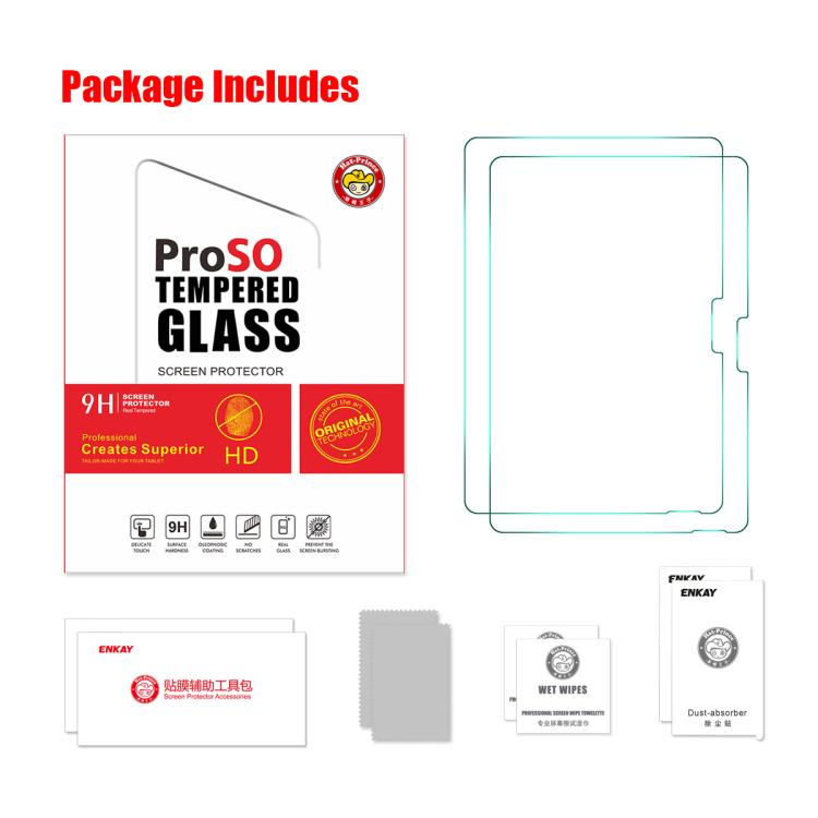 For Microsoft Surface Pro 12 2025 2pcs ENKAY Hat-Prince 0.33mm Explosion-proof Tempered Glass Film