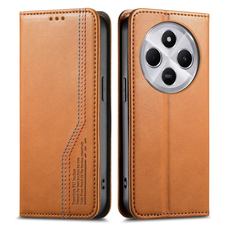For Redmi 14C 4G / 5G Elastic Wristband Magnetic Suction Leather Phone Case