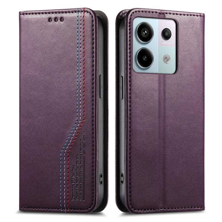 For Redmi Note 13 4G Elastic Wristband Magnetic Suction Leather Phone Case