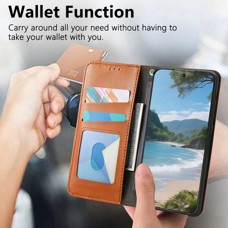 For Xiaomi 15T Elastic Wristband Magnetic Suction Leather Phone Case