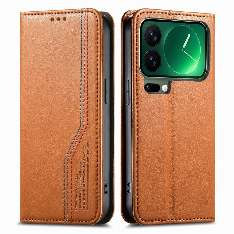 For Xiaomi 17 Pro Elastic Wristband Magnetic Suction Leather Phone Case