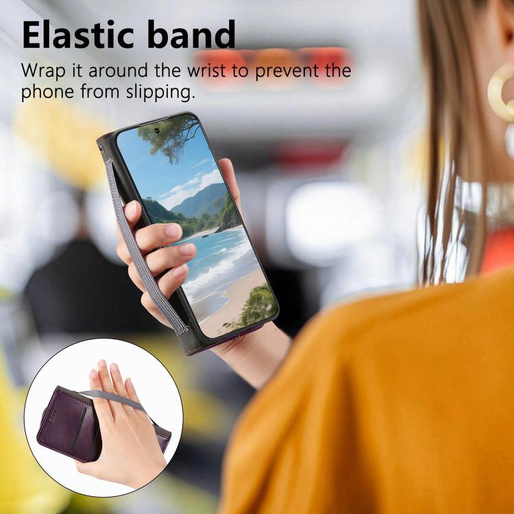 For Xiaomi 17 Pro Max Elastic Wristband Magnetic Suction Leather Phone Case