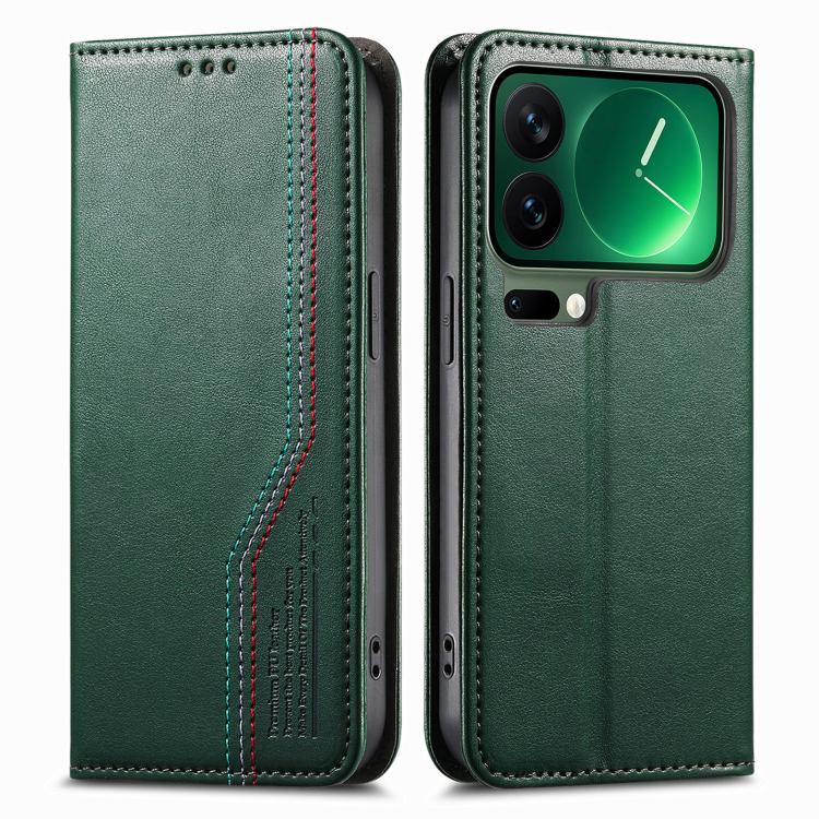 For Xiaomi 17 Pro Max Elastic Wristband Magnetic Suction Leather Phone Case