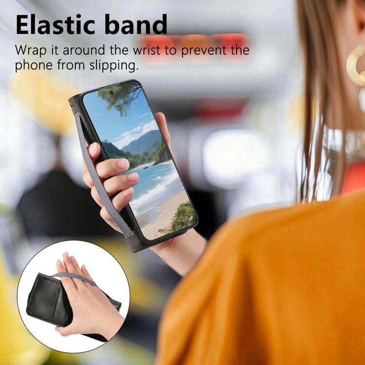 For Xiaomi 15T Pro Elastic Wristband Magnetic Suction Leather Phone Case