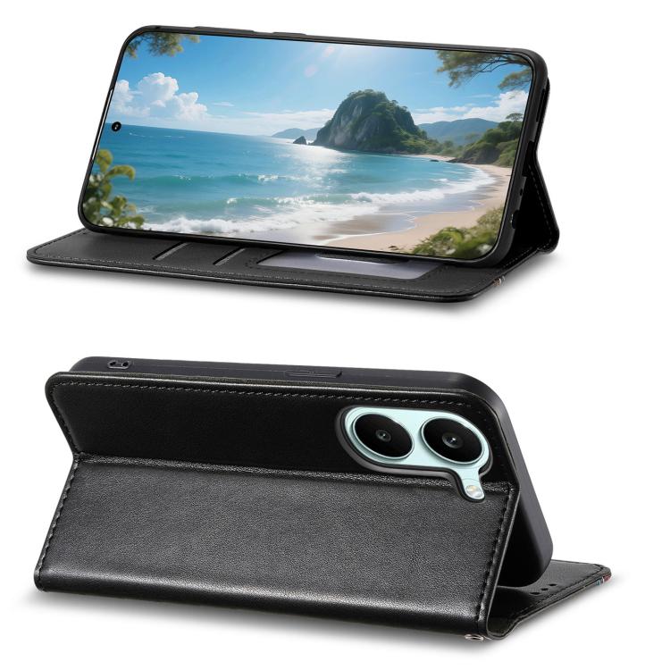 For Redmi Turbo 5 5G Elastic Wristband Magnetic Suction Leather Phone Case