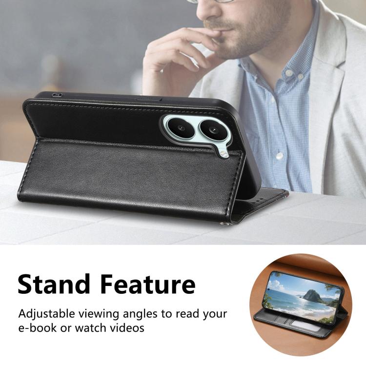 For Redmi Turbo 5 5G Elastic Wristband Magnetic Suction Leather Phone Case