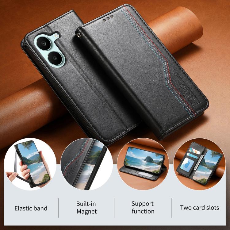 For Redmi Turbo 5 5G Elastic Wristband Magnetic Suction Leather Phone Case