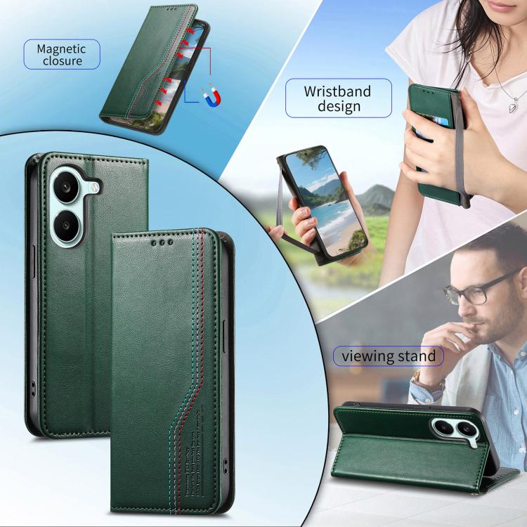 For Xiaomi Poco X8 Pro 5G Elastic Wristband Magnetic Suction Leather Phone Case