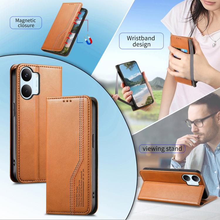 For Redmi Turbo 5 Max 5G Elastic Wristband Magnetic Suction Leather Phone Case