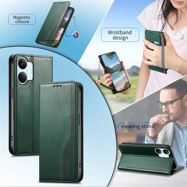 For Redmi Turbo 5 Max 5G Elastic Wristband Magnetic Suction Leather Phone Case