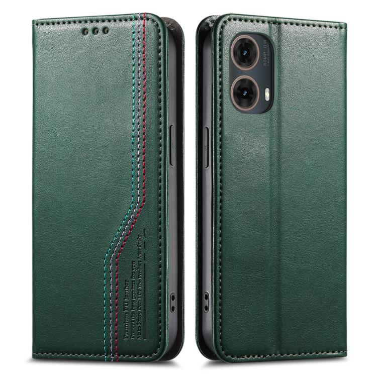 For Motorola Moto G85 Elastic Wristband Magnetic Suction Leather Phone Case