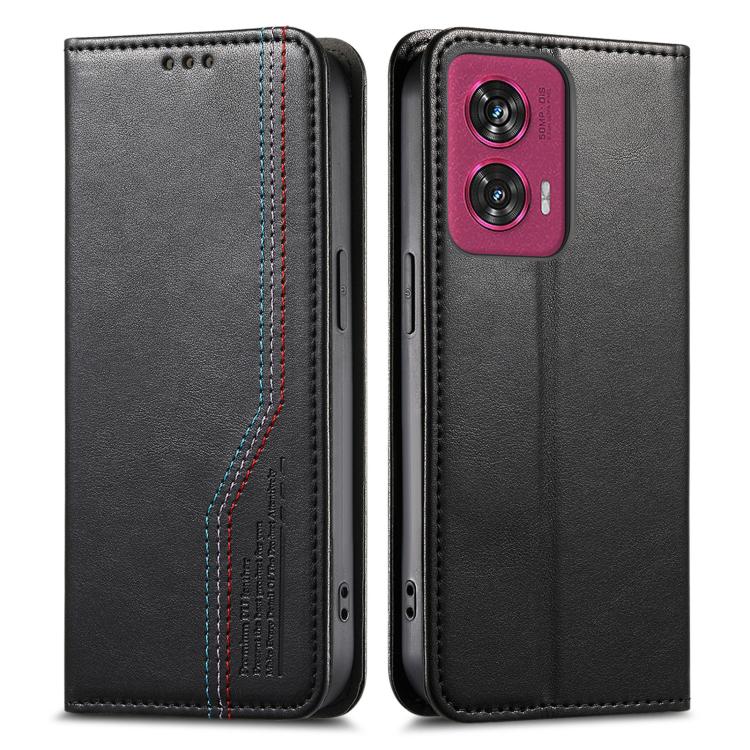 For Motorola Moto Edge 50 Fusion Elastic Wristband Magnetic Suction Leather Phone Case