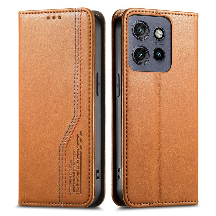 For Motorola Moto Edge 50 Neo Elastic Wristband Magnetic Suction Leather Phone Case