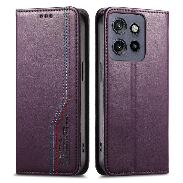 For Motorola Moto Edge 50 Neo Elastic Wristband Magnetic Suction Leather Phone Case