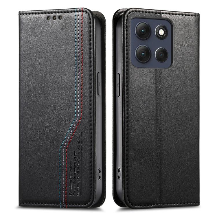For Motorola Moto G15 / G15 Power Elastic Wristband Magnetic Suction Leather Phone Case