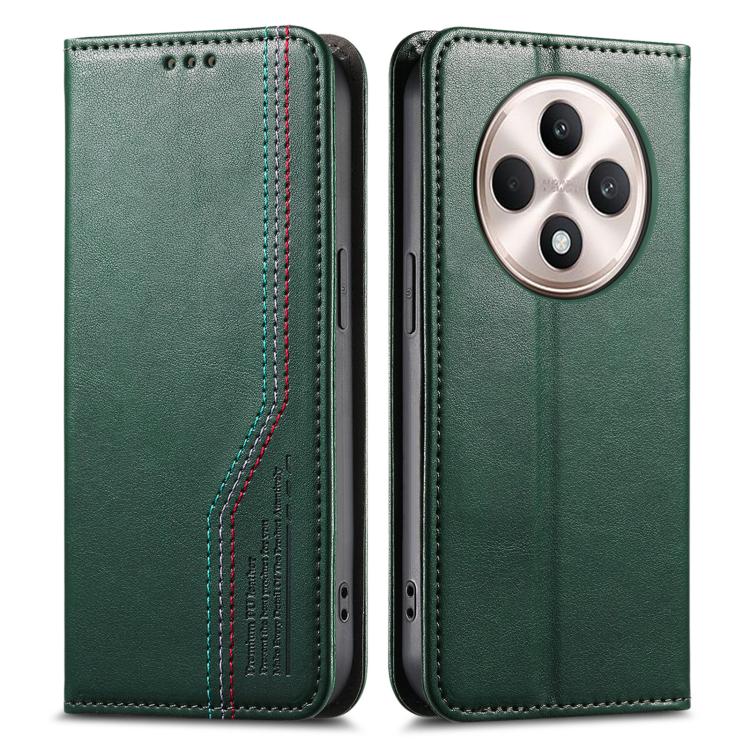 For OPPO Reno12 F Elastic Wristband Magnetic Suction Leather Phone Case