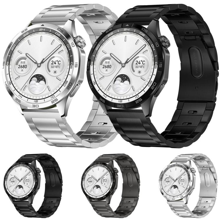 22mm Hooked Buckle Quick Release Ear Switch Three Beads Stainless Steel Watch Band