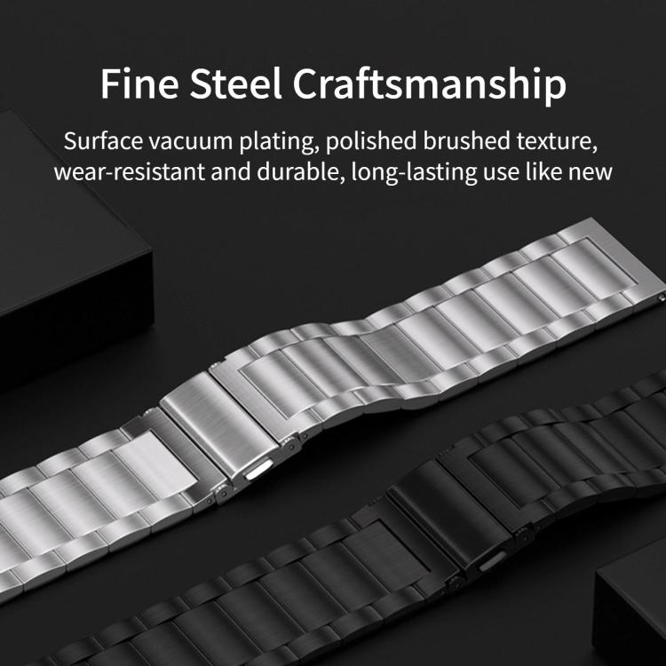 22mm Hooked Buckle Quick Release Ear Switch Three Beads Stainless Steel Watch Band