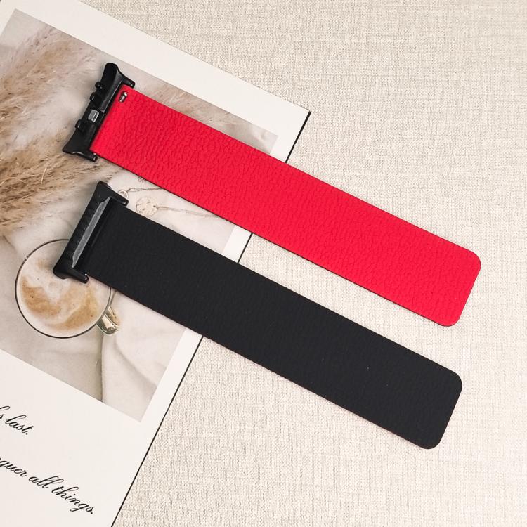 For Huawei Watch D2 Lychee Texture Soft Magnetic Silicone Watch Band