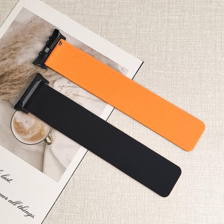 For Huawei Watch D2 Lychee Texture Soft Magnetic Silicone Watch Band