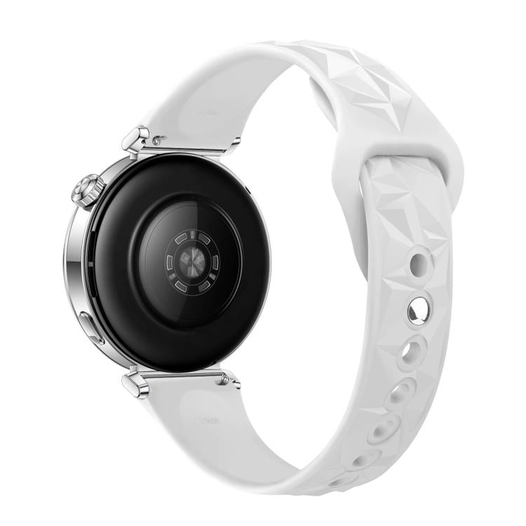 18mm Slim Reverse Buckle Ice Crystal Silicone Watch Band