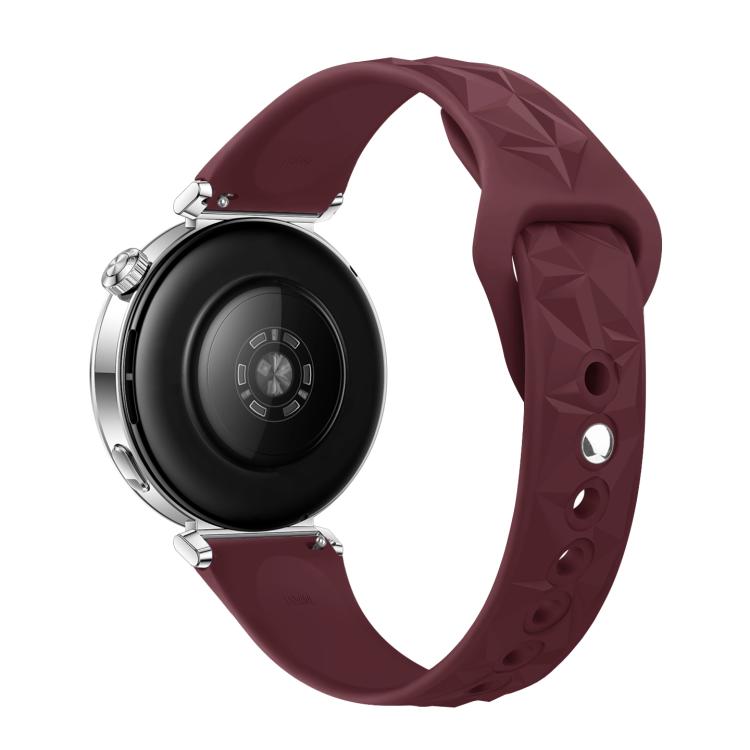 18mm Slim Reverse Buckle Ice Crystal Silicone Watch Band