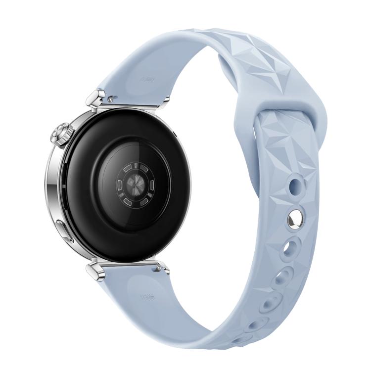 18mm Slim Reverse Buckle Ice Crystal Silicone Watch Band