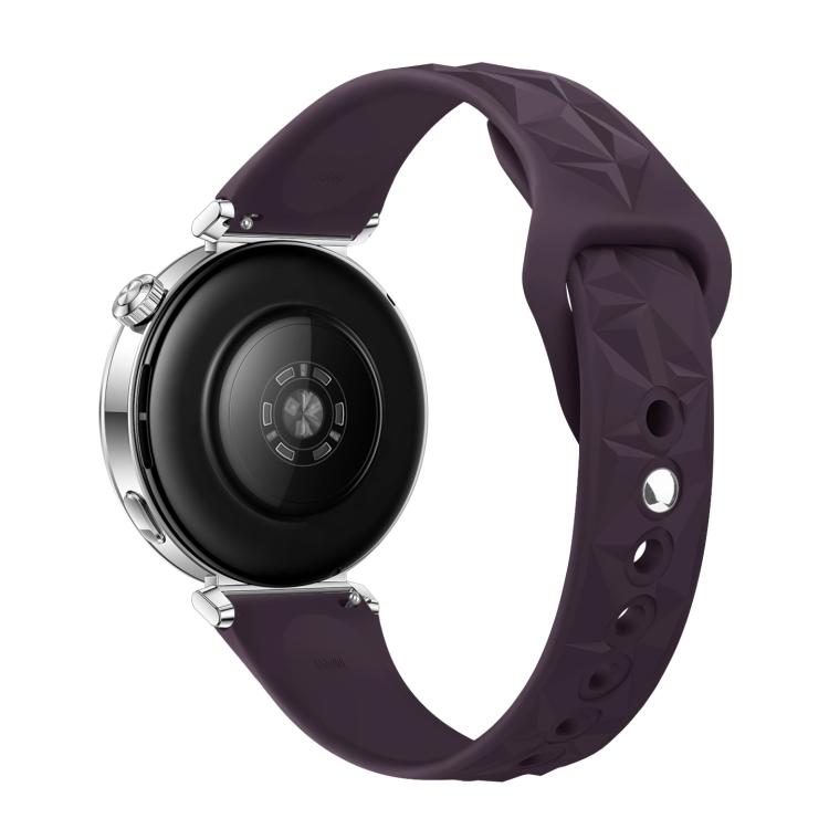 18mm Slim Reverse Buckle Ice Crystal Silicone Watch Band