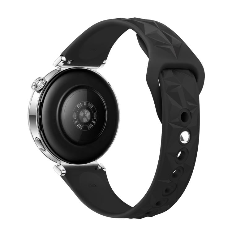 18mm Slim Reverse Buckle Ice Crystal Silicone Watch Band
