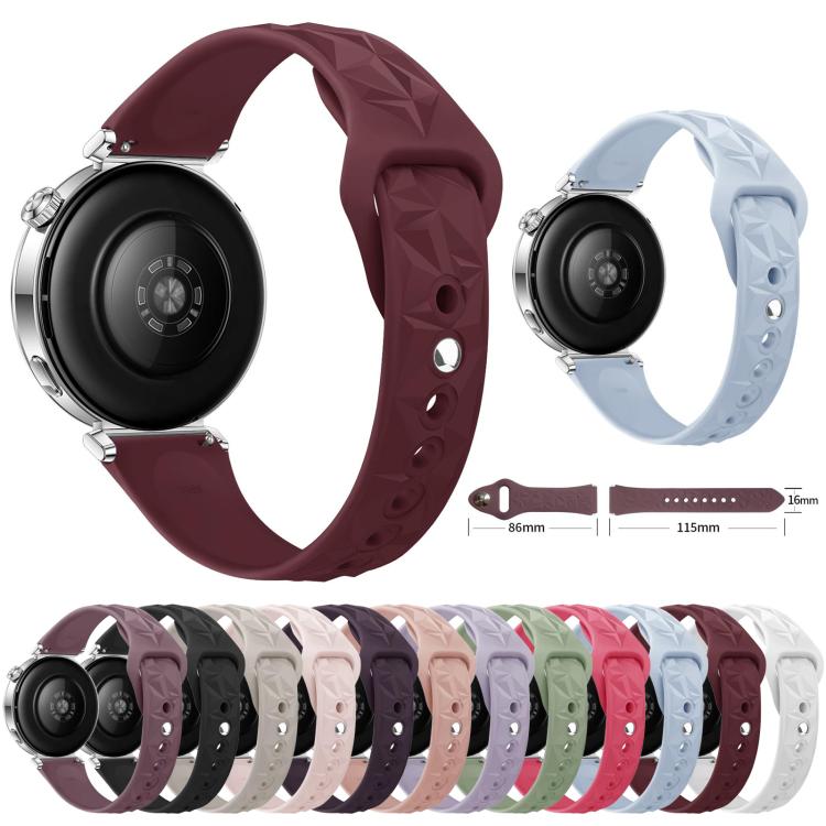 18mm Slim Reverse Buckle Ice Crystal Silicone Watch Band