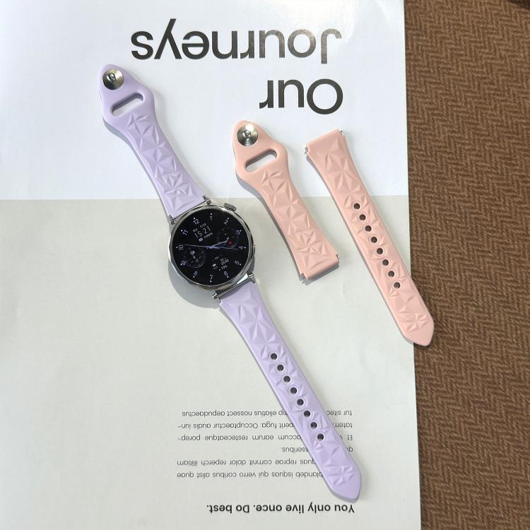 18mm Slim Reverse Buckle Ice Crystal Silicone Watch Band