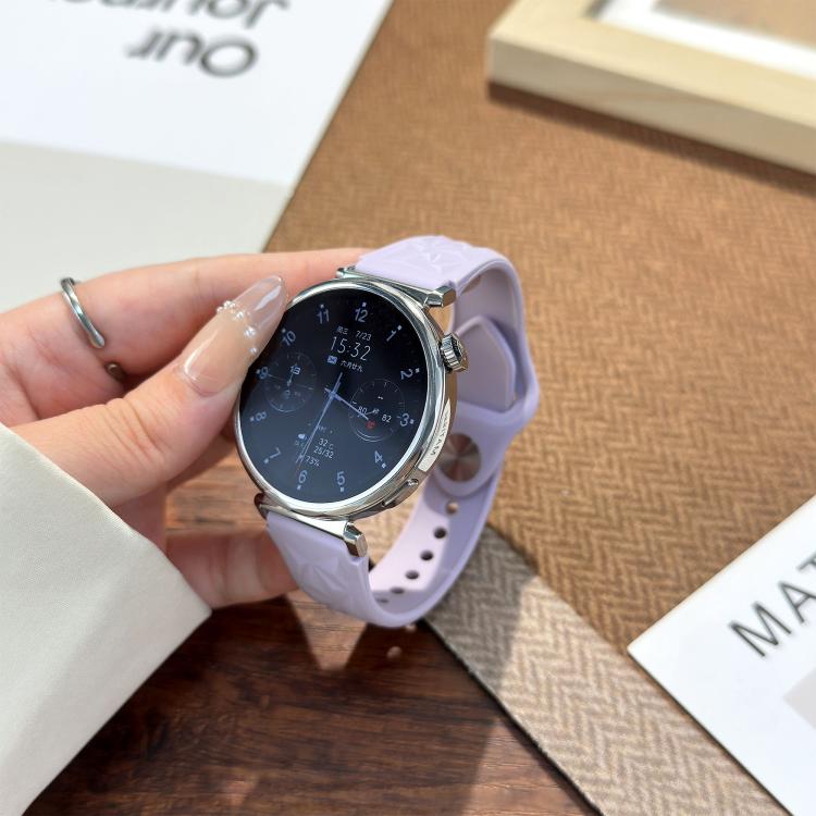 18mm Slim Reverse Buckle Ice Crystal Silicone Watch Band