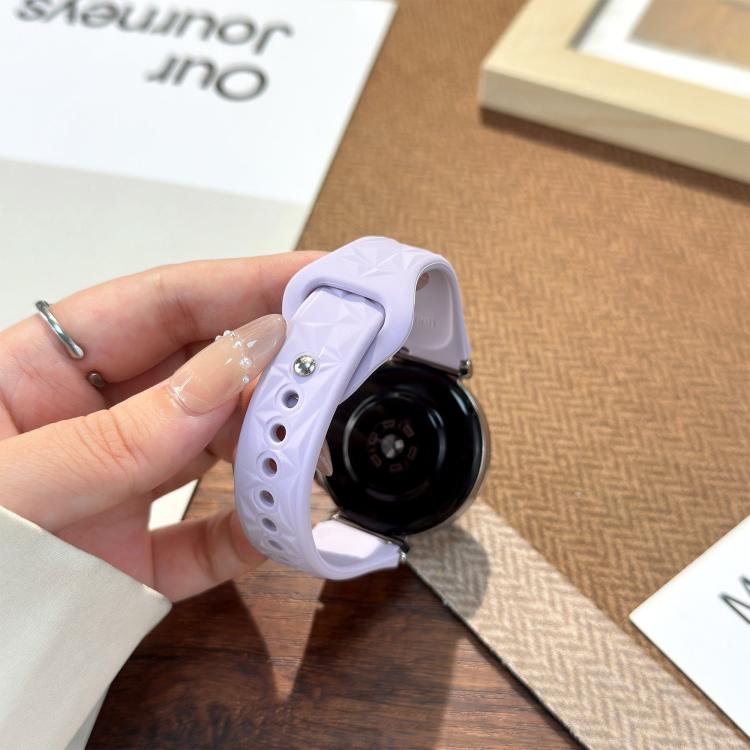 18mm Slim Reverse Buckle Ice Crystal Silicone Watch Band
