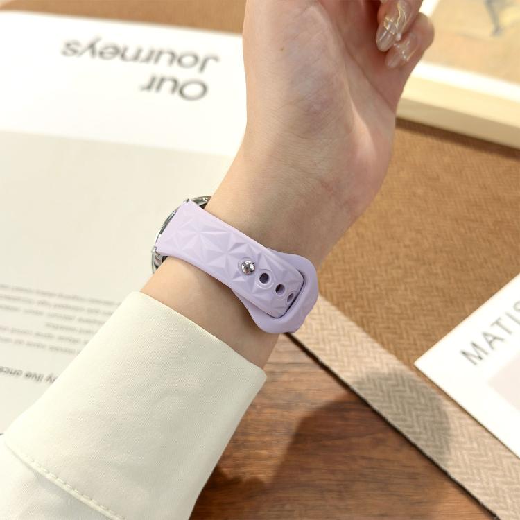 18mm Slim Reverse Buckle Ice Crystal Silicone Watch Band