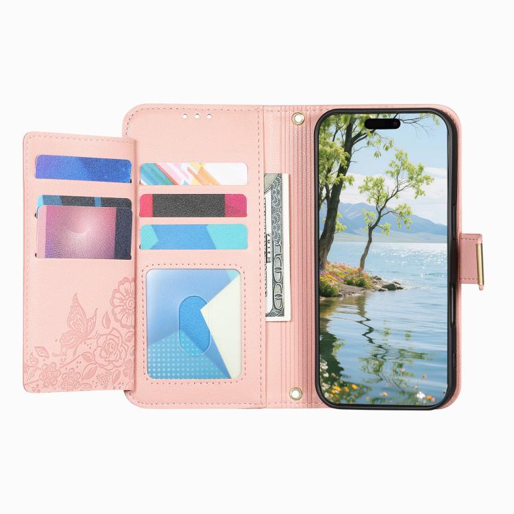 For Motorola Moto G86 5G Flowers Leaves Zipper Wallet Leather Phone Case with Strap