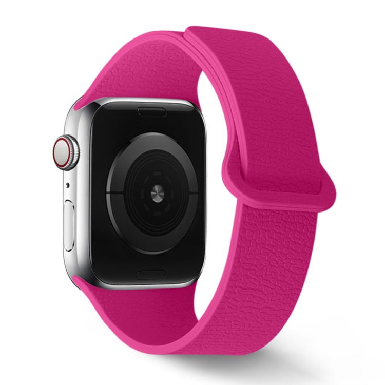 For Apple Watch 46mm / 49mm / 45mm / 44mm Lychee Pattern Magnetic Loop Silicone Watch Band