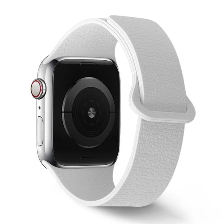For Apple Watch 46mm / 49mm / 45mm / 44mm Lychee Pattern Magnetic Loop Silicone Watch Band