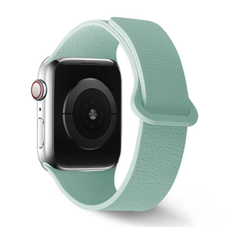 For Apple Watch 46mm / 49mm / 45mm / 44mm Lychee Pattern Magnetic Loop Silicone Watch Band