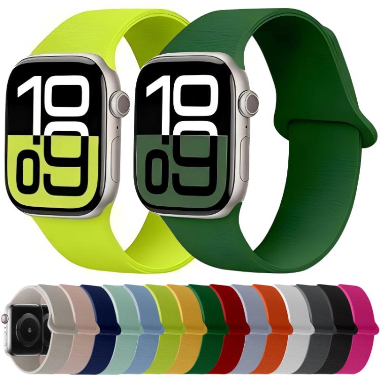 For Apple Watch 42mm / 41mm / 40mm / 38mm Lychee Pattern Magnetic Loop Silicone Watch Band