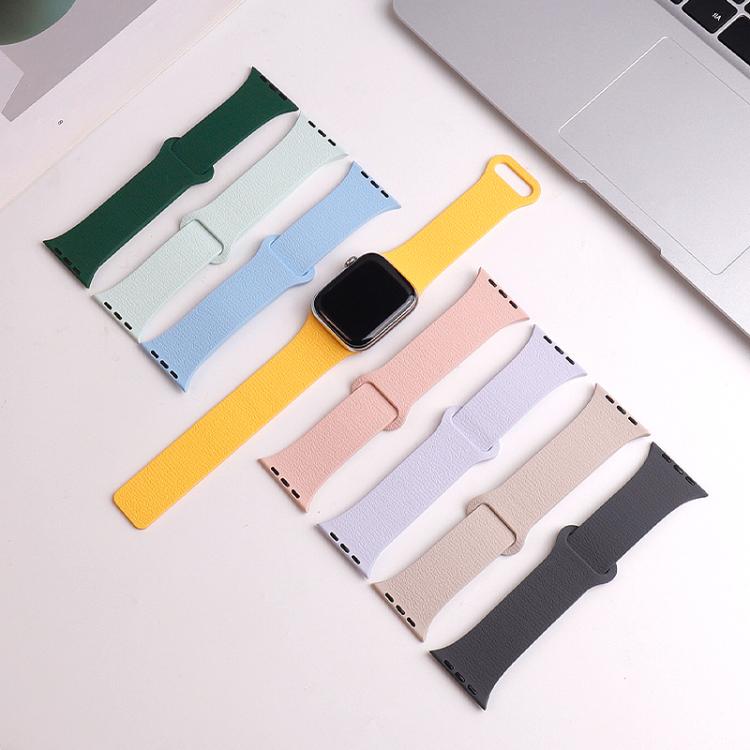 For Apple Watch 42mm / 41mm / 40mm / 38mm Lychee Pattern Magnetic Loop Silicone Watch Band