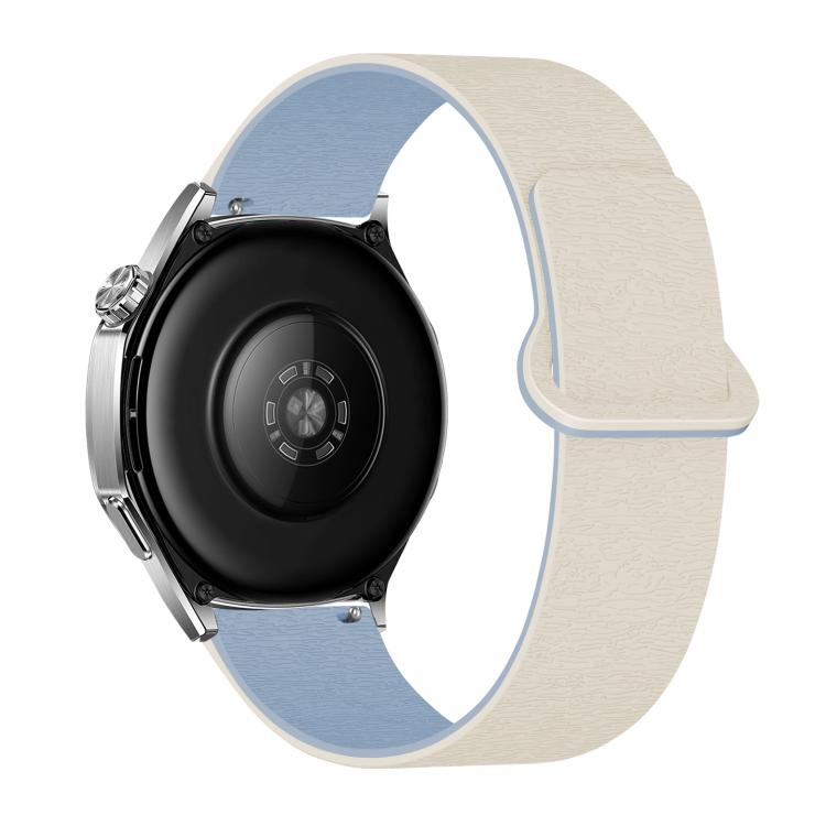 20mm Cloud Wood Grain Reverse Buckle Soft Magnetic Silicone Watch Band