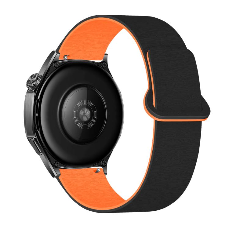 20mm Cloud Wood Grain Reverse Buckle Soft Magnetic Silicone Watch Band