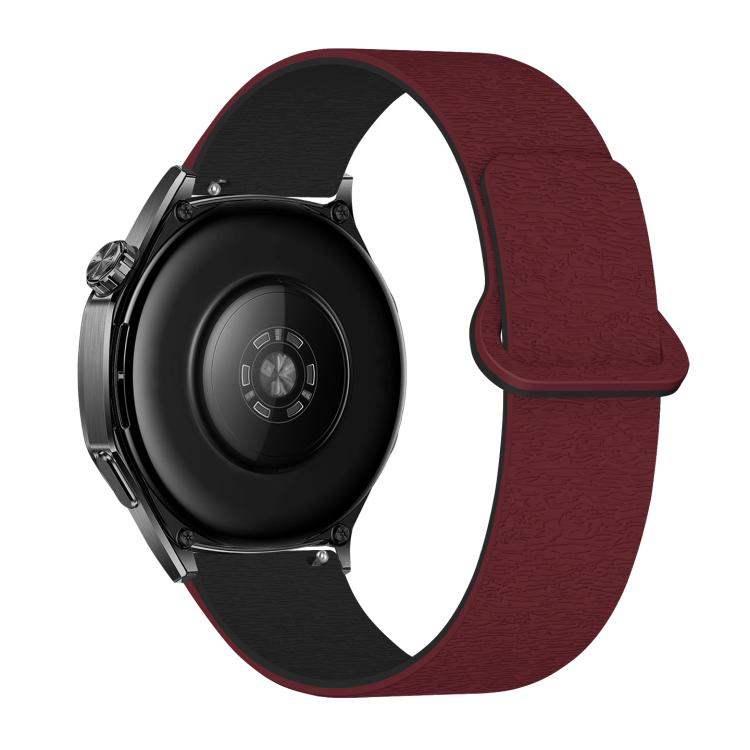 20mm Cloud Wood Grain Reverse Buckle Soft Magnetic Silicone Watch Band