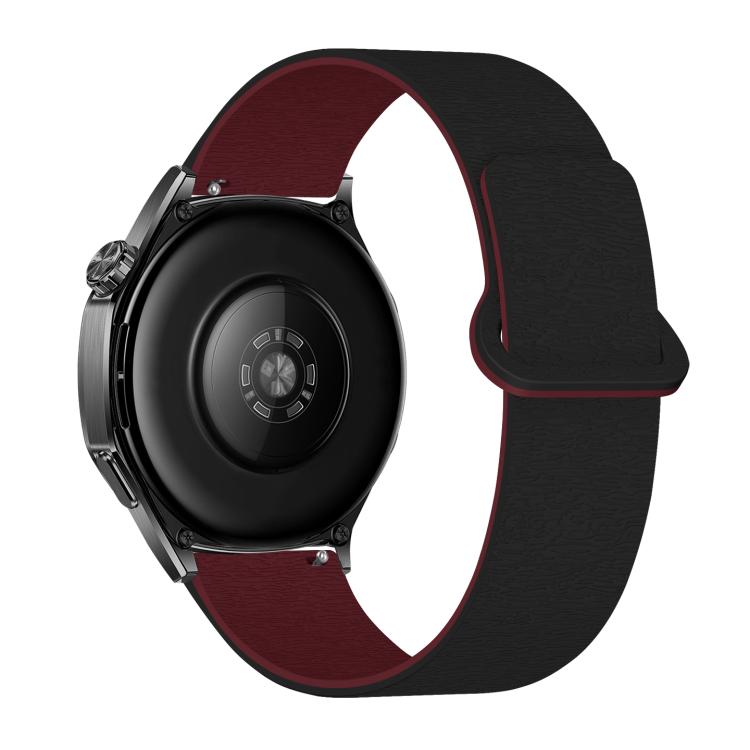22mm Cloud Wood Grain Reverse Buckle Soft Magnetic Silicone Watch Band