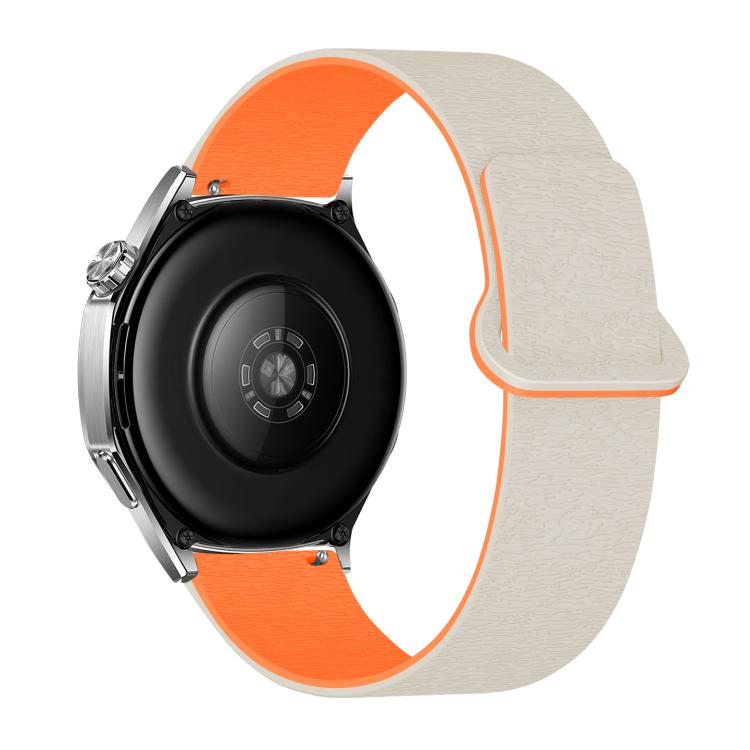22mm Cloud Wood Grain Reverse Buckle Soft Magnetic Silicone Watch Band