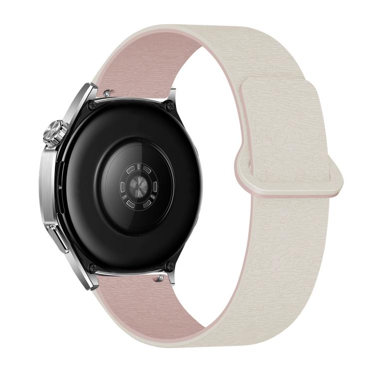 22mm Cloud Wood Grain Reverse Buckle Soft Magnetic Silicone Watch Band