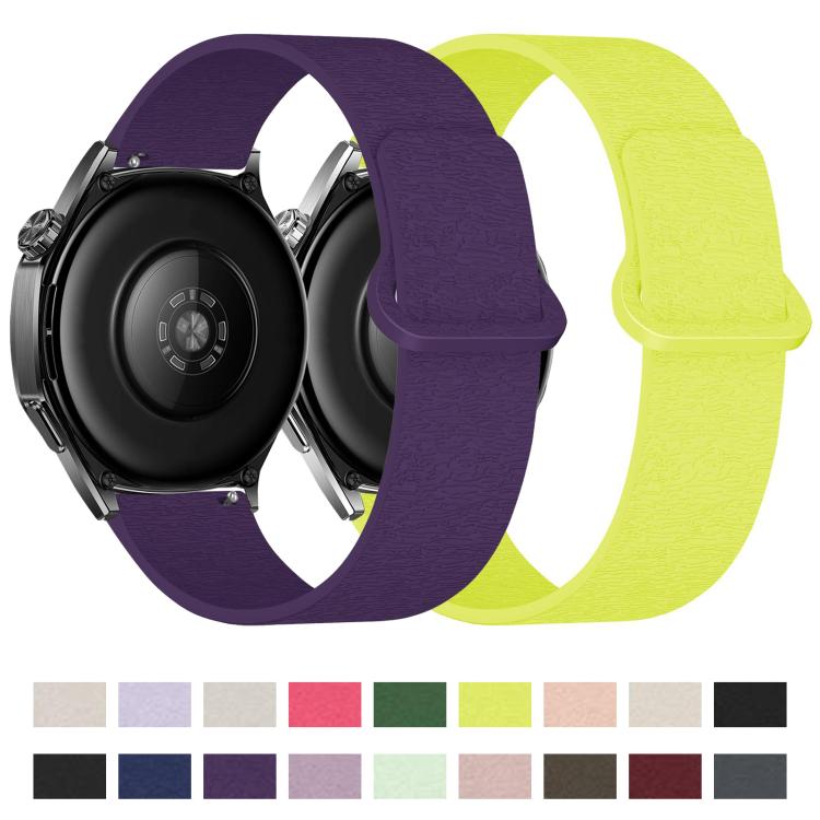 22mm Cloud Wood Grain Reverse Buckle Soft Magnetic Silicone Watch Band