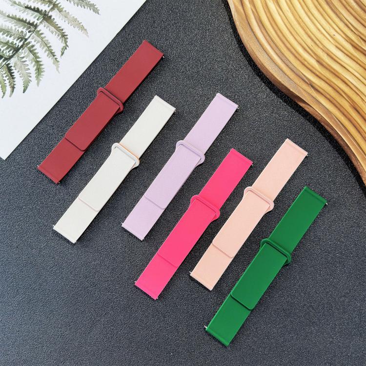 22mm Cloud Wood Grain Reverse Buckle Soft Magnetic Silicone Watch Band