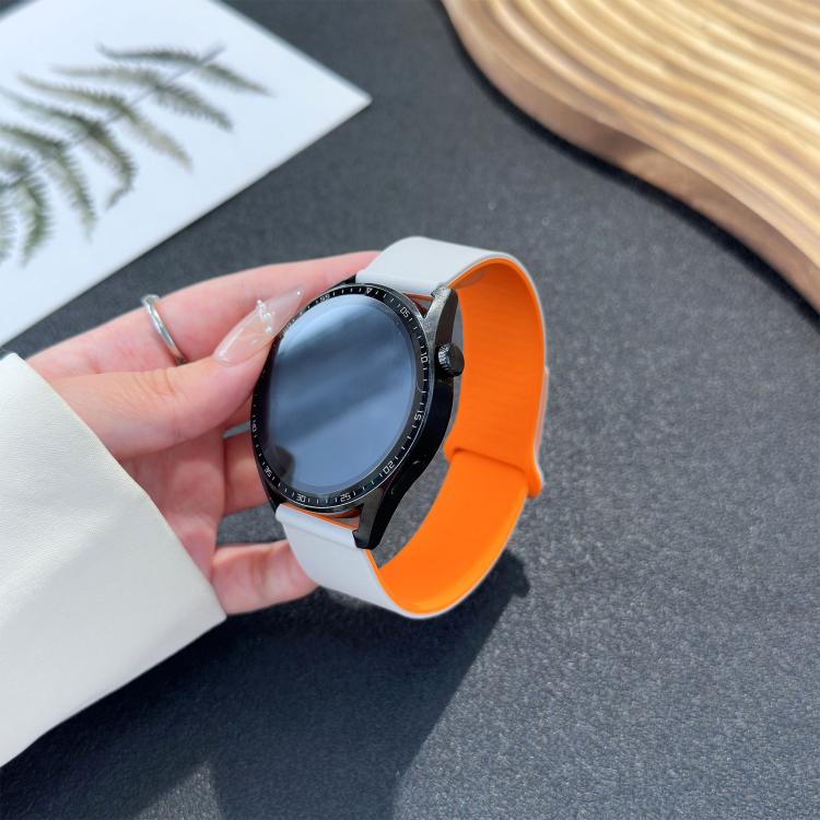 22mm Cloud Wood Grain Reverse Buckle Soft Magnetic Silicone Watch Band