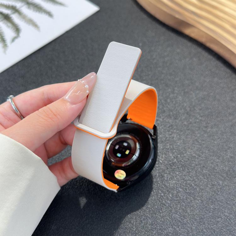 22mm Cloud Wood Grain Reverse Buckle Soft Magnetic Silicone Watch Band